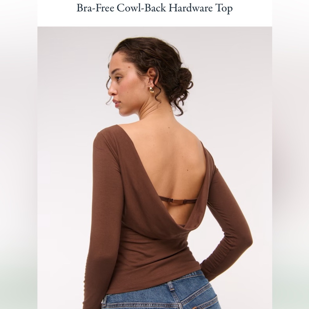 Abercrombie & Fitch Bra-Free Cowl-Back Hardware Top (brand new removed tag)